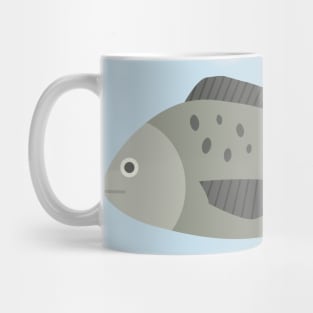 Gray fish icon in flat design Mug